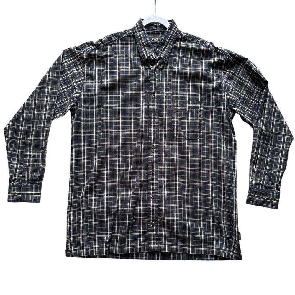 BD Baggies Mens Vintage Plaid Button Down Shirt L Tall Green‎ Blazer Oxford